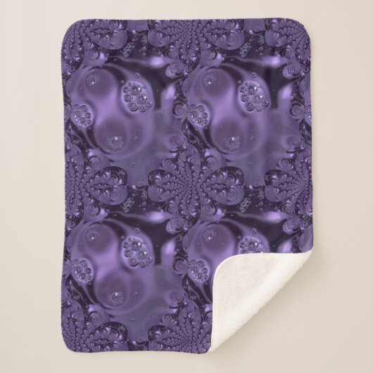 Elegant Royal Paars Liquid Sparkle Sherpa Deken (Voorkant)