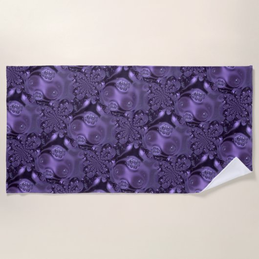 Elegant Royal Paars Liquid Sparkle Strandlaken (Voorkant)