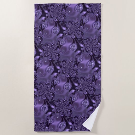 Elegant Royal Paars Liquid Sparkle Strandlaken (Voorkant)