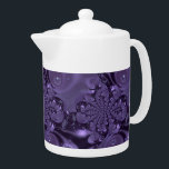Elegant Royal Paars Liquid Sparkle Theepot<br><div class="desc">Tranquil,  elegant diep royal paarse shimmer sparkle liquide water patroon.</div>