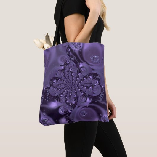 Elegant Royal Paars Liquid Sparkle Tote Bag (Dichtbij)