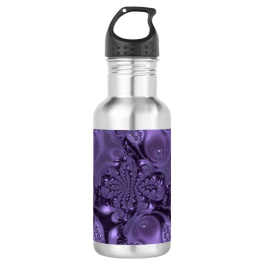 Elegant Royal Paars Liquid Sparkle Waterfles (Voorkant)