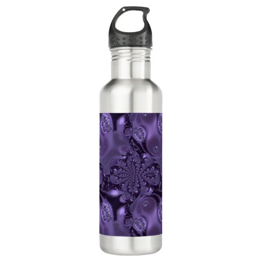 Elegant Royal Paars Liquid Sparkle Waterfles (Voorkant)