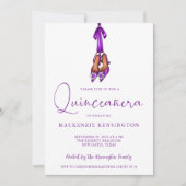 Elegant Royal Paars Lux High Heels Quinceañera Kaart (Voorkant)