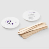 Elegant Royal Paars Monogram Wedding Programme Handwaaier (Niet-gemonteerd)