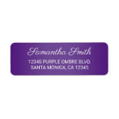 Elegant Royal Paars Ombre Etiket (Voorkant)