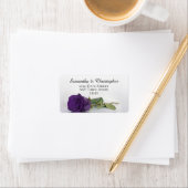 Elegant Royal Paars Roos Wedding Address Label (Insitu)