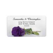 Elegant Royal Paars Roos Wedding Address Label (Voorkant)
