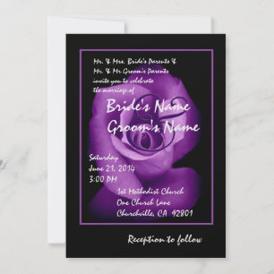 Elegant ROYAL PAARS Rosebud Wedding Invitation Kaart