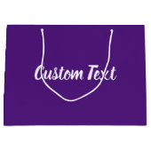 Elegant Royal Paars White Script Text Sjabloon Groot Cadeauzakje (Voorkant)