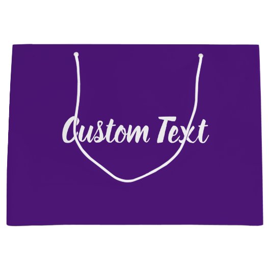 Elegant Royal Paars White Script Text Sjabloon Groot Cadeauzakje (Voorkant)