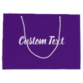 Elegant Royal Paars White Script Text Sjabloon Groot Cadeauzakje (Achterkant)