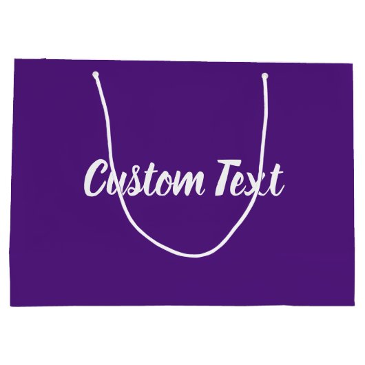 Elegant Royal Paars White Script Text Sjabloon Groot Cadeauzakje (Achterkant)