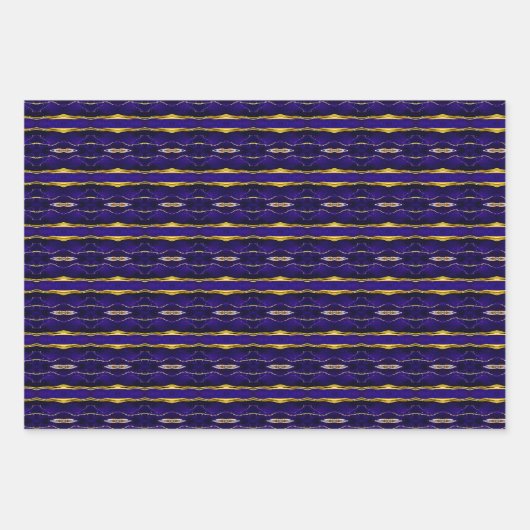 Elegant Royal Paarse en goud Inpakpapier Vel (Voorkant 3)