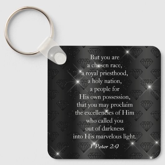 Elegant Royal Priesthood Bible Verse Sleutelhanger (Voorkant)