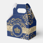 Elegant Royal Prince Baby shower Bedankdoosjes (Achterkant)