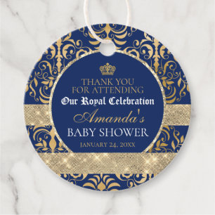 Elegant Royal Prince Baby shower Bedankjes Labels