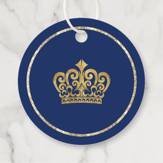 Elegant Royal Prince Baby shower Bedankjes Labels (Achterkant)