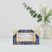 Elegant Royal Prince Baby shower Books for Baby Informatiekaartje (Staand voorkant)