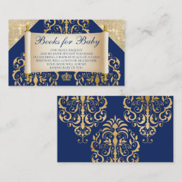 Elegant Royal Prince Baby shower Books for Baby Informatiekaartje