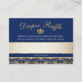 Elegant Royal Prince Baby shower Diaper Raffle Informatiekaartje (Voorkant)