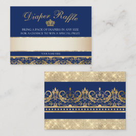 Elegant Royal Prince Baby shower Diaper Raffle Informatiekaartje