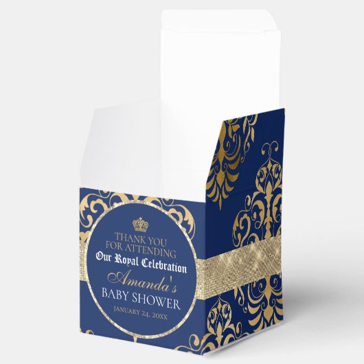 Elegant Royal Prince Baby shower Favor Box Bedankdoosjes (Geopend)