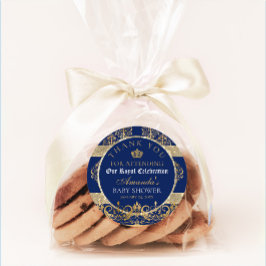 Elegant Royal Prince Baby shower Ronde Sticker