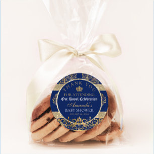 Elegant Royal Prince Baby shower Ronde Sticker