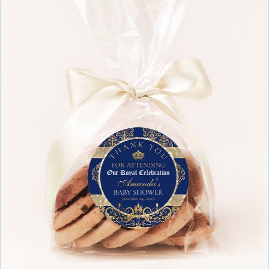 Elegant Royal Prince Baby shower Ronde Sticker