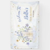 Elegant Royal Princess Castle Birthday Party Spandoek (Verticaal)