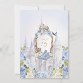 Elegant Royal Princess Lichtblauw Sweet 16 Kaart (Achterkant)