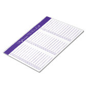 Elegant Royal Purple 8.5x11 Three Column Checklist Notitieblok (Schuin)