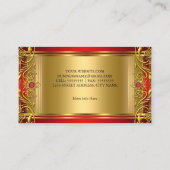 Elegant  Royal Red Jewel Golden Gold Visitekaartje (Achterkant)