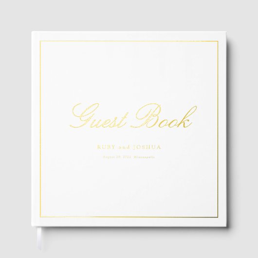 Elegant Royal Scripted Font Wedding Gastenboek (Voorkant)