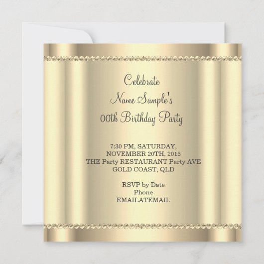 Elegant Royal Sepia Gold Cream Chandelier Kaart (Achterkant)