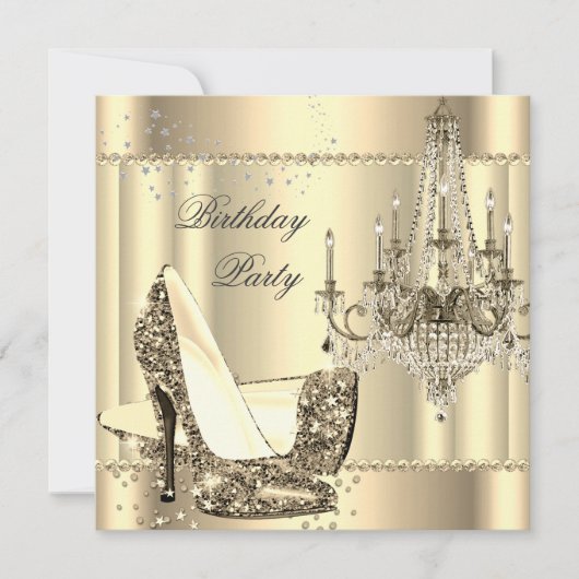 Elegant Royal Sepia Gold Cream Chandelier Kaart (Voorkant)