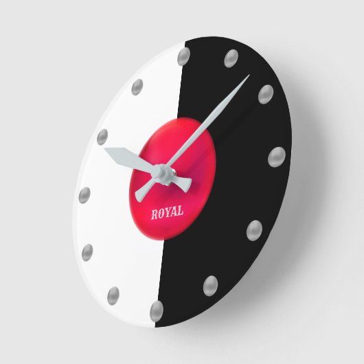Elegant Royal Silver Stippen Ronde Klok (Hoek)