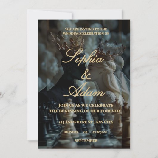 Elegant Royal Wedding Invitation Aankondiging (Voorkant)