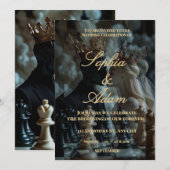 Elegant Royal Wedding Invitation Aankondiging (Voorkant / Achterkant)