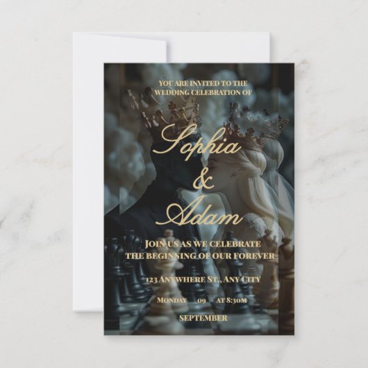 Elegant Royal Wedding Invitation Bedankkaart (Voorkant)