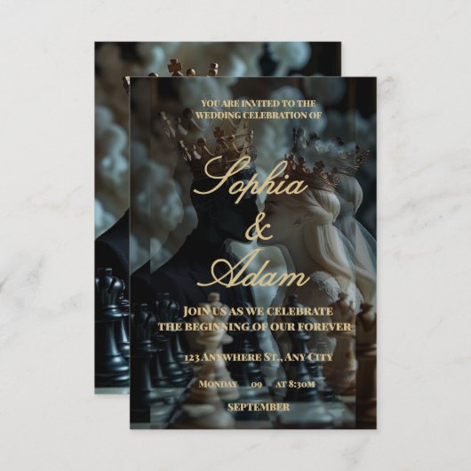 Elegant Royal Wedding Invitation Bedankkaart (Voorkant / Achterkant)