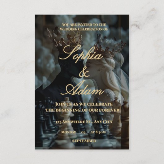 Elegant Royal Wedding Invitation Informatiekaartje (Voorkant)