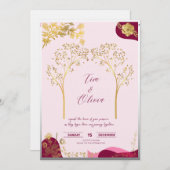 Elegant royal wedding invitation kaart (Voorkant / Achterkant)