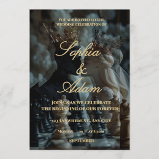 Elegant Royal Wedding Invitation Kaart
