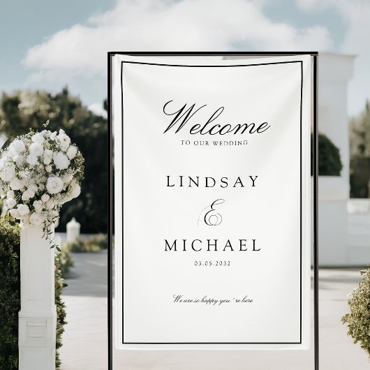 Elegant Royal White & Black Wedding Spandoek