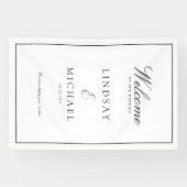 Elegant Royal White & Black Wedding Spandoek (Horizontaal)