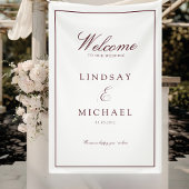 Elegant Royal White & Burgundy Wedding Spandoek