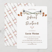 Elegant Royal Wildflower Sweet 16 Birthday Party Kaart (Voorkant / Achterkant)