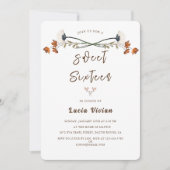 Elegant Royal Wildflower Sweet 16 Birthday Party Kaart (Voorkant)